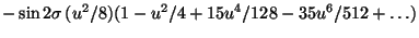 $\displaystyle -\sin 2\sigma (u^2/8)(1-u^2/4+15u^4/128-35u^6/512+\ldots)$